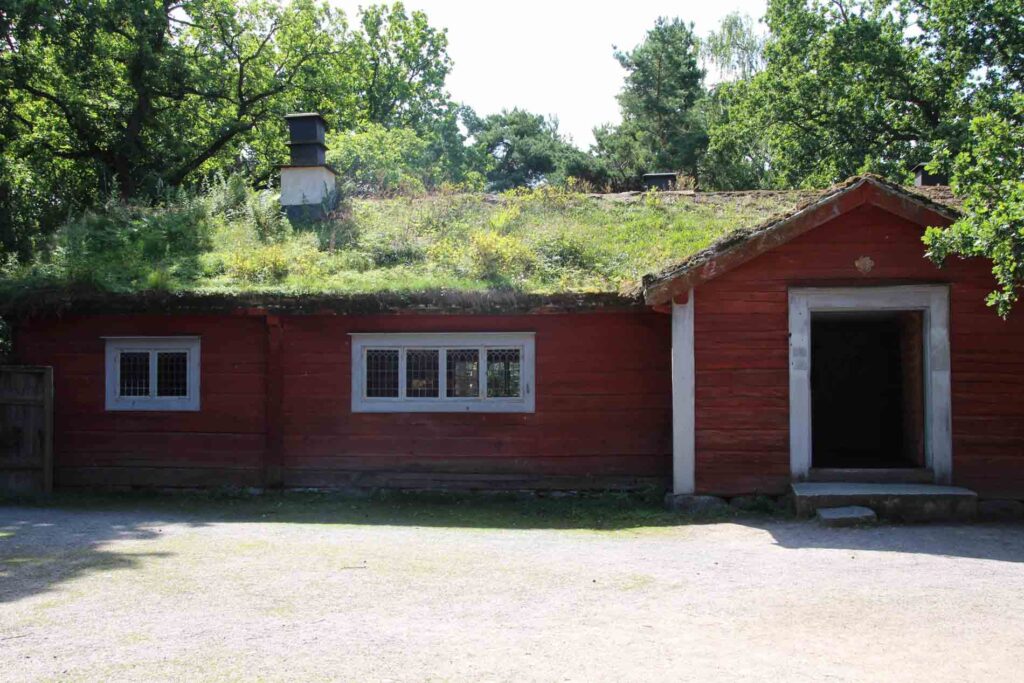Skansen, gras op het dak