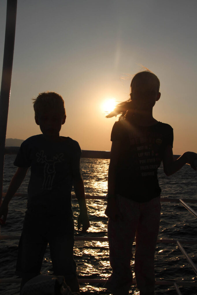 zonsondergang veerboot