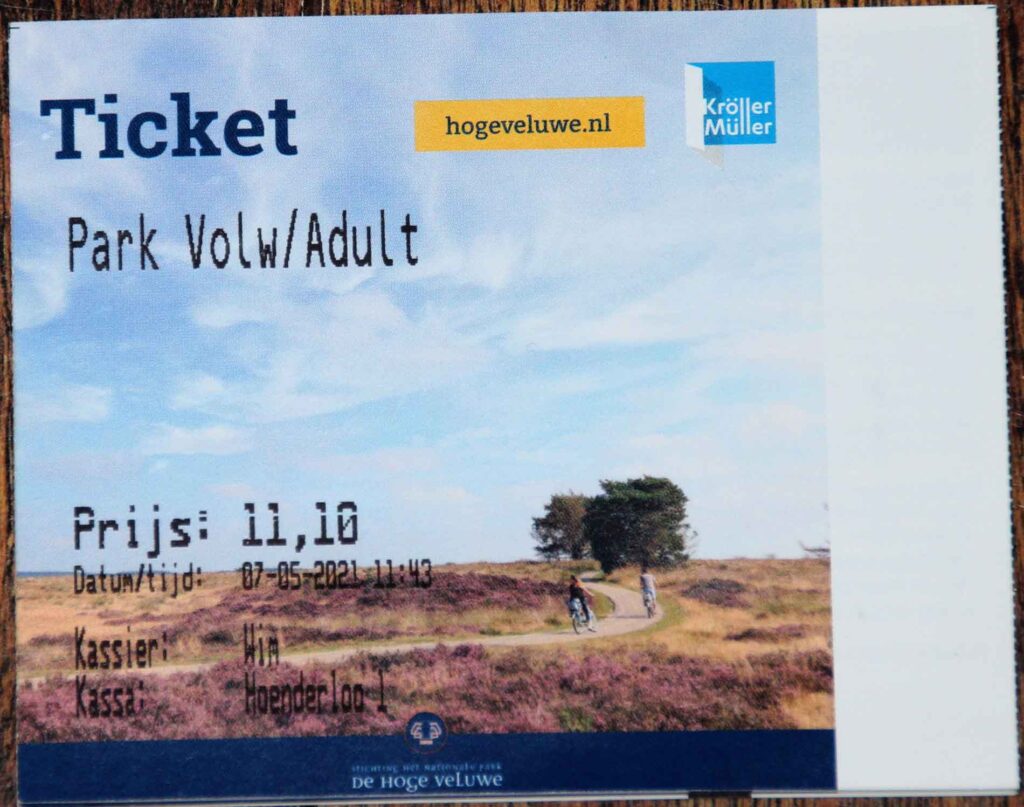 ticket de Hoge Veluwe