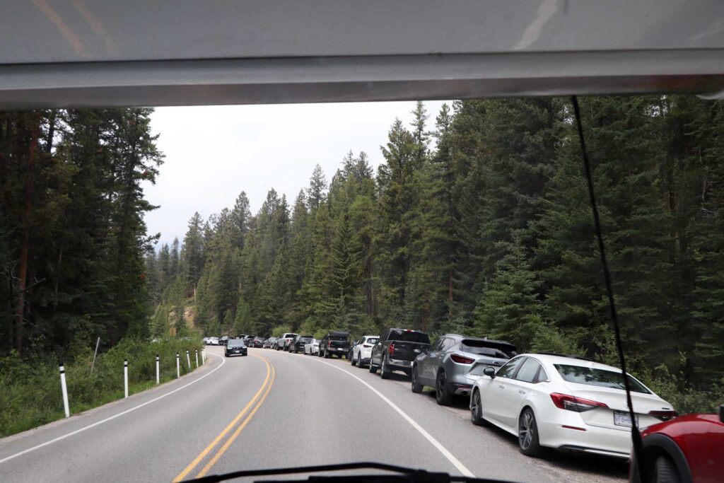 geen parkeerplek Johnston Canyon